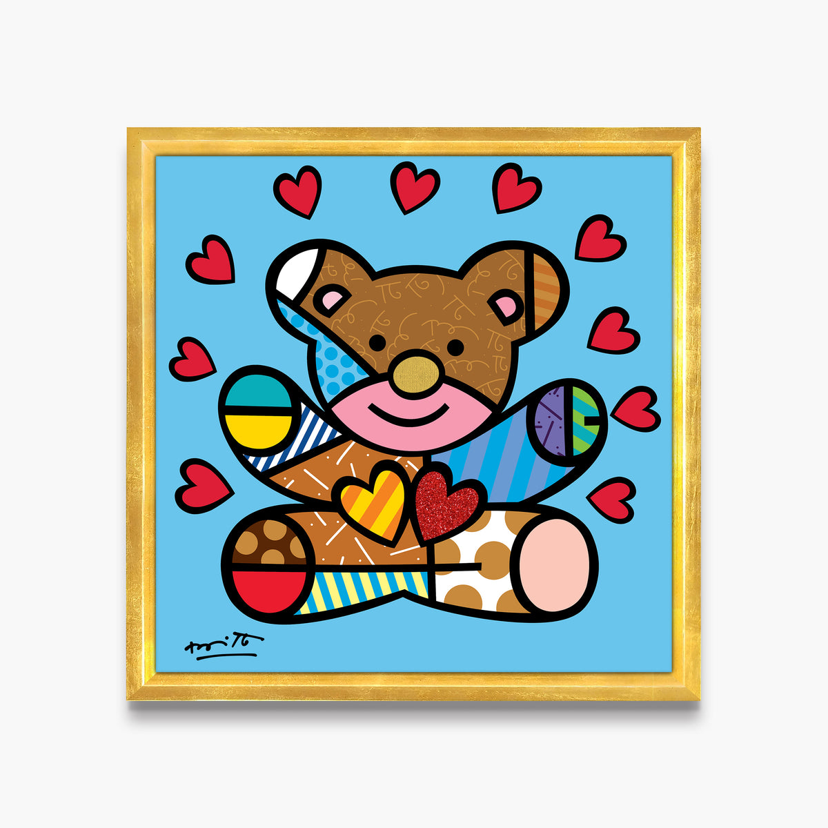 Romero Britto happy boy limited edition print  contemporary pop art piece