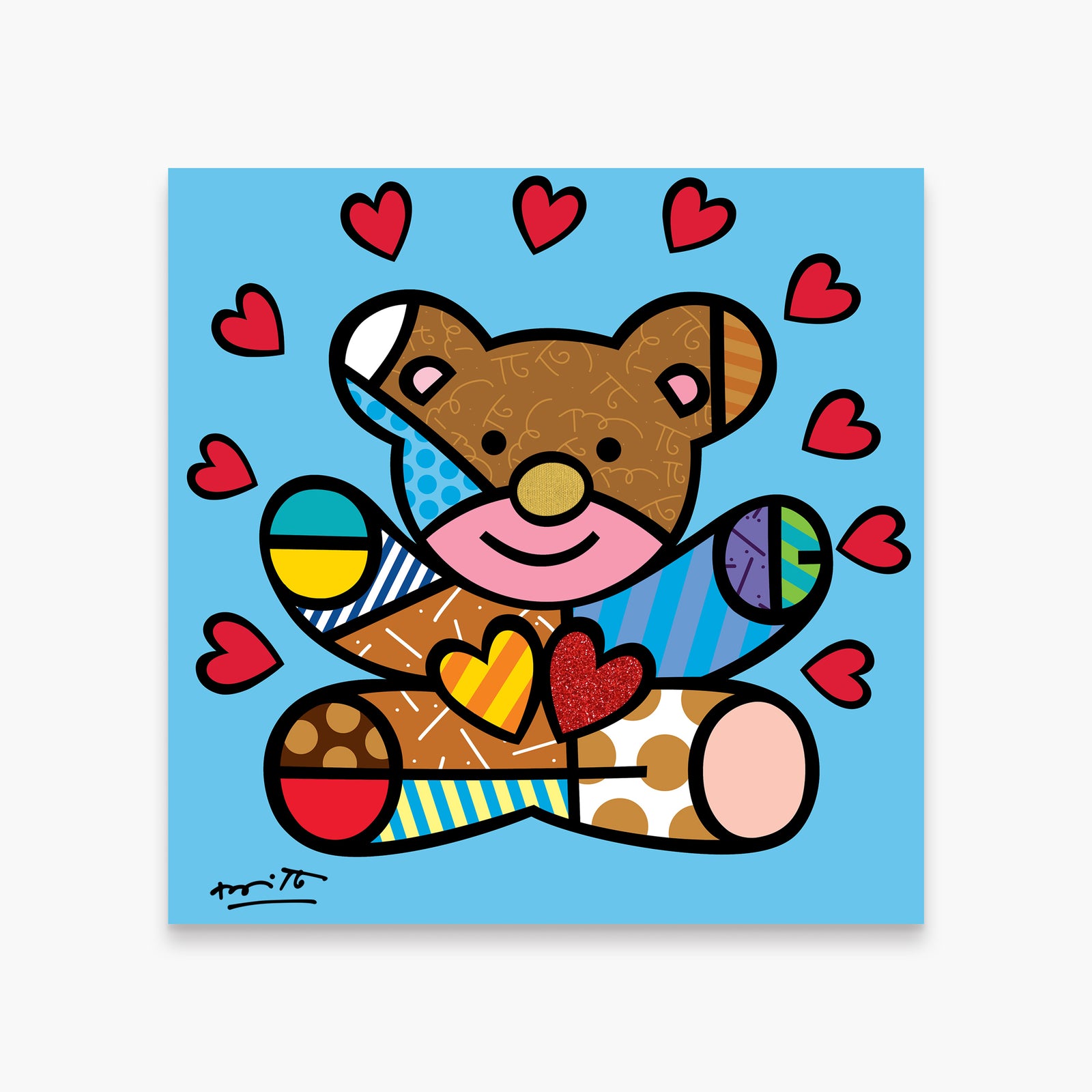 Romero Britto happy boy limited edition print  colorful pop art design