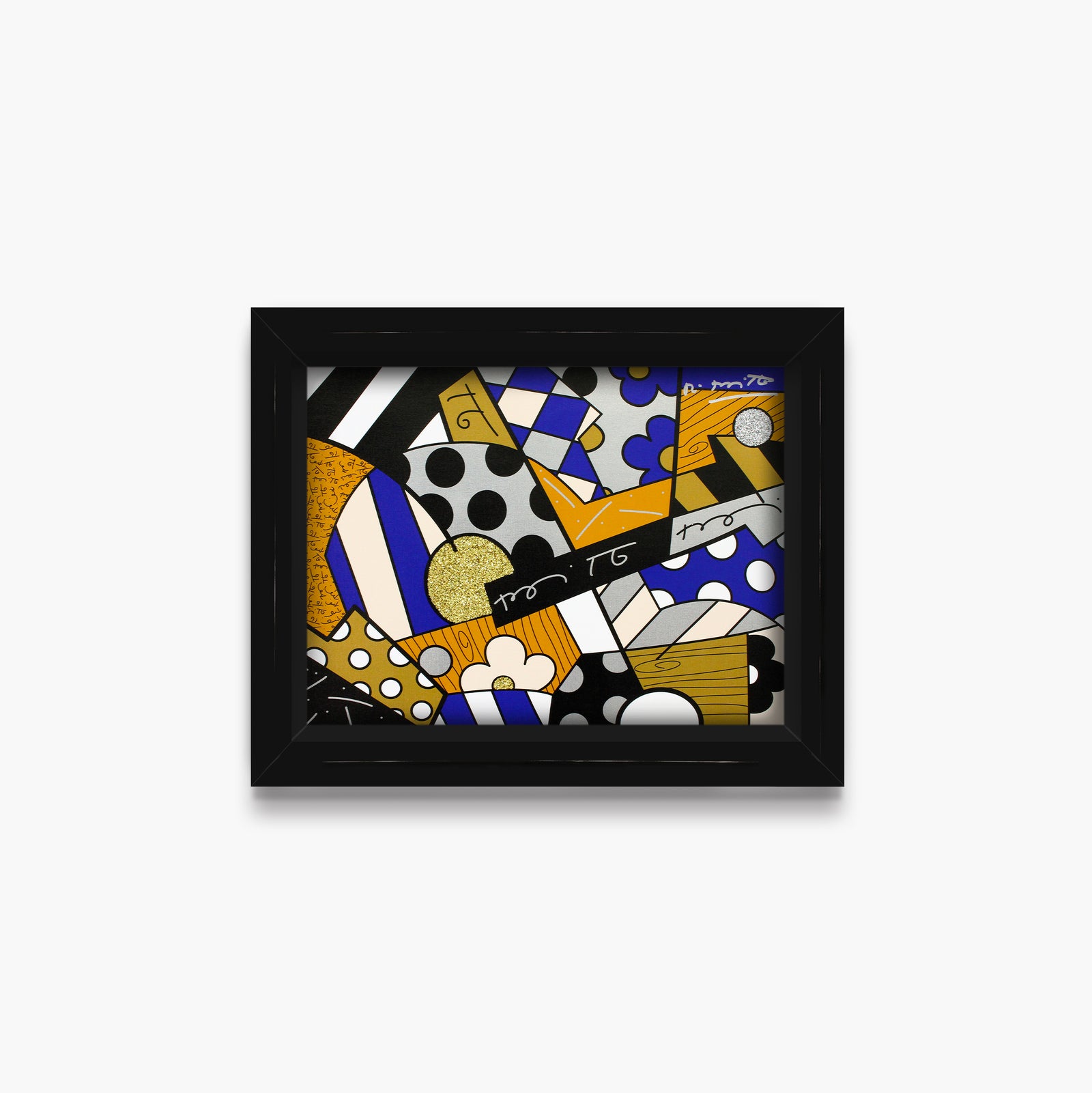 Romero Britto the blues limited edition print  colorful pop art design