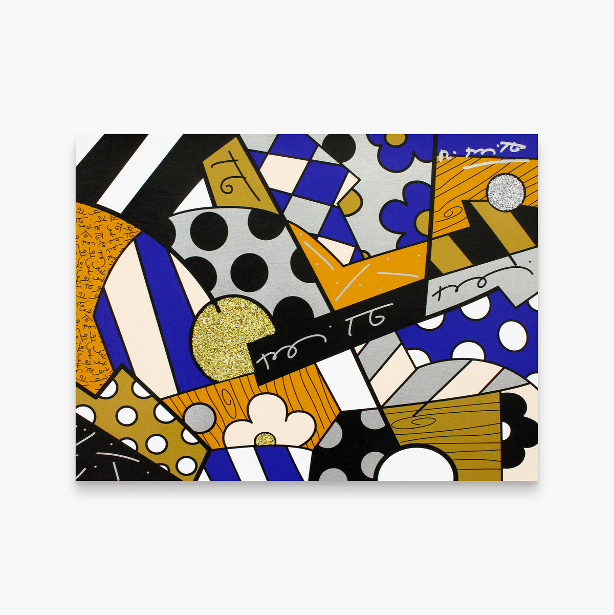 Romero Britto the blues limited edition print  colorful pop art design