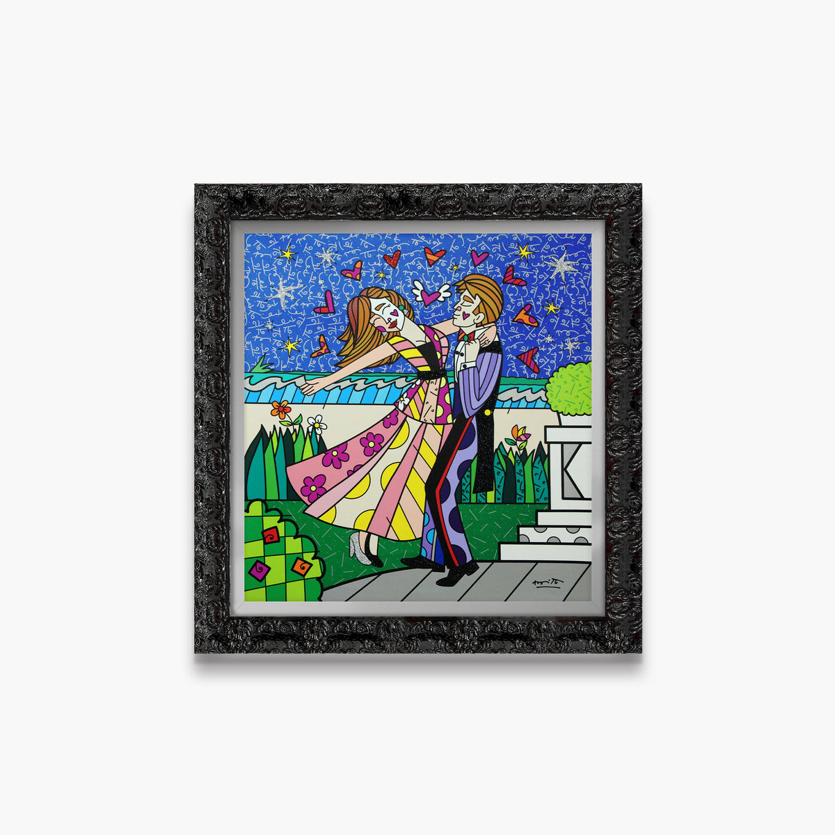 Romero Britto beautiful evening limited edition print  colorful pop art design