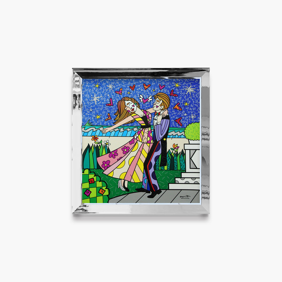 Romero Britto beautiful evening limited edition print  colorful pop art design