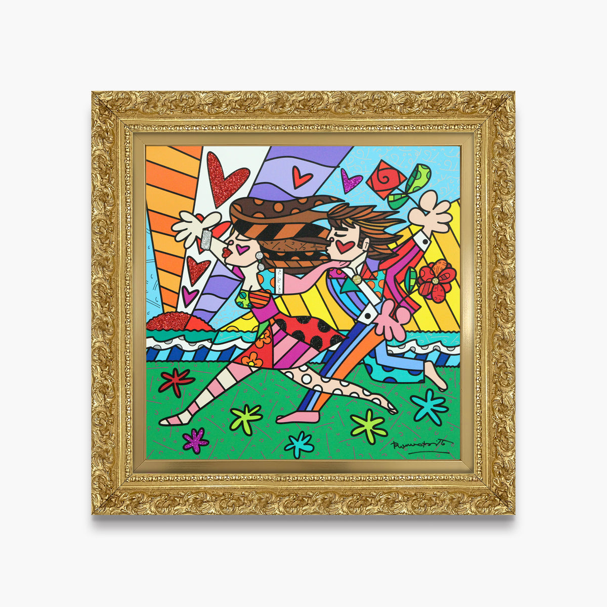 Romero Britto love in the park limited  colorful pop art design