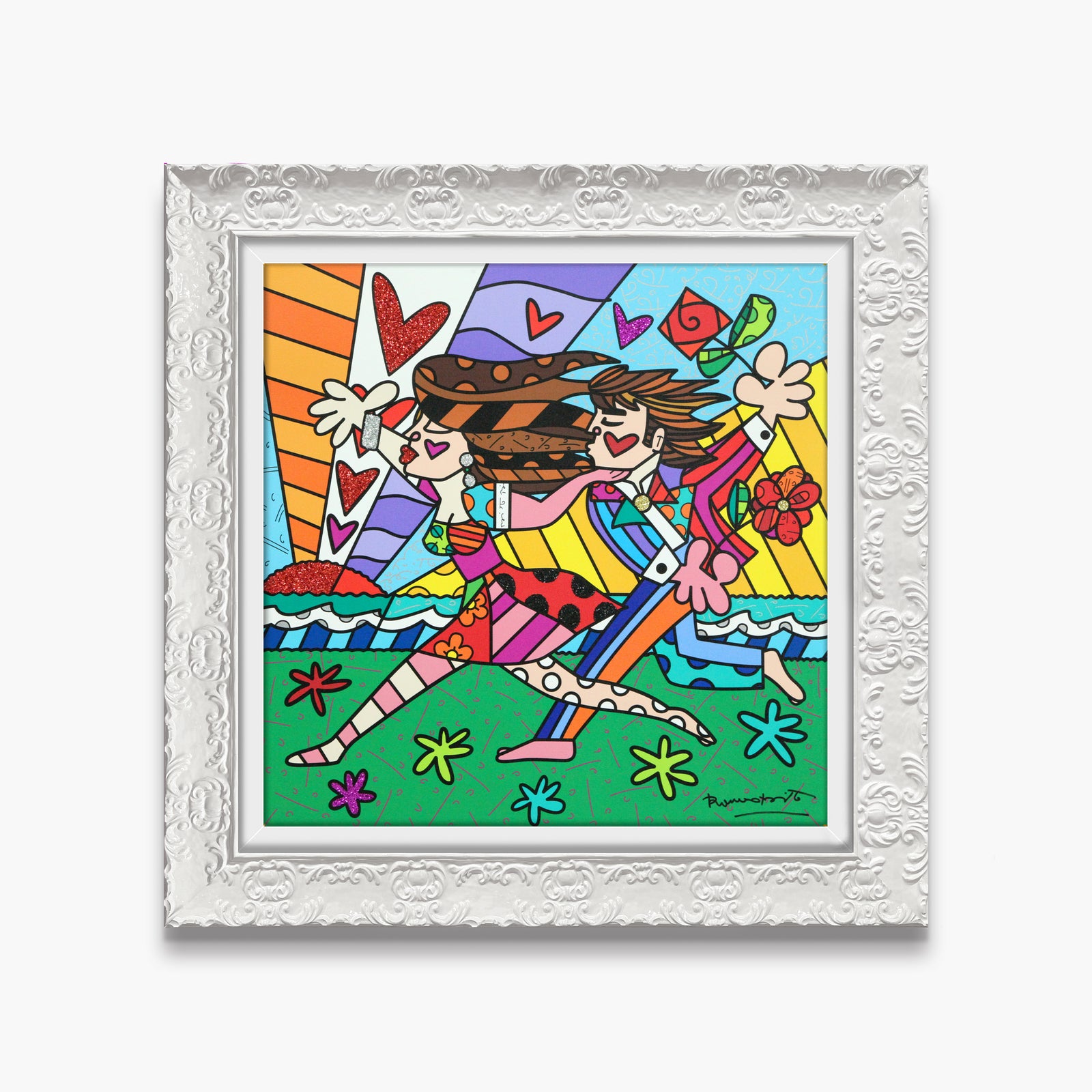 Romero Britto love in the park limited  colorful pop art design