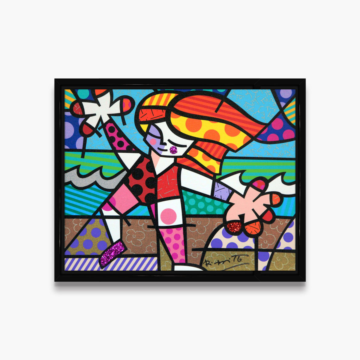 modern pop art golden beach limited edition print  vibrant home decor