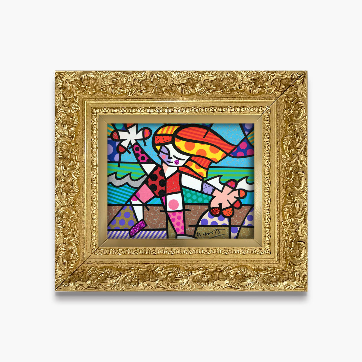 modern pop art golden beach limited edition print  vibrant home decor