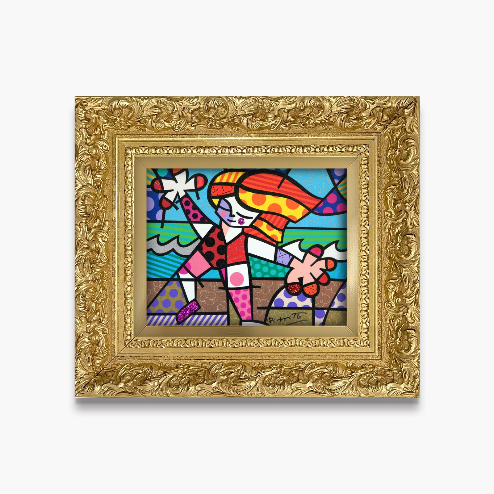 modern pop art golden beach limited edition print  vibrant home decor