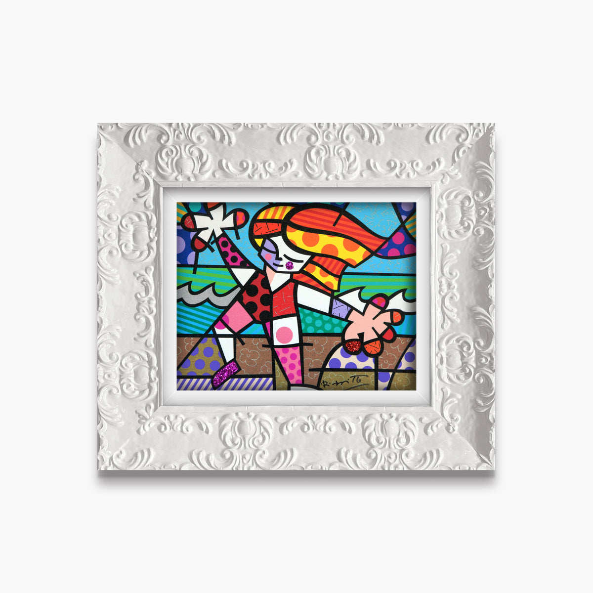 modern pop art golden beach limited edition print  vibrant home decor