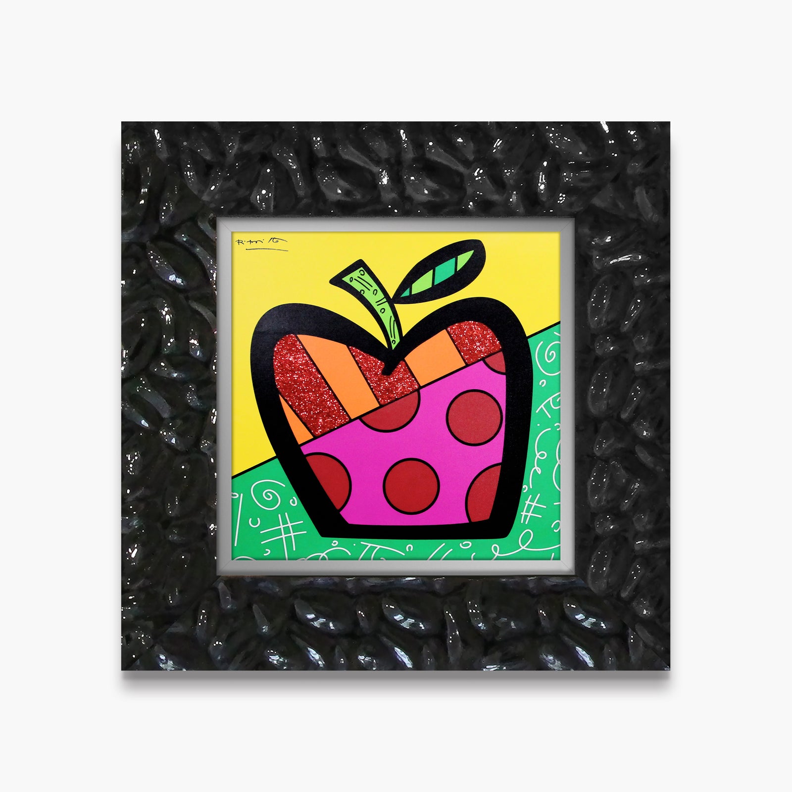 Romero Britto israel collection apple limited edition  contemporary pop art piece