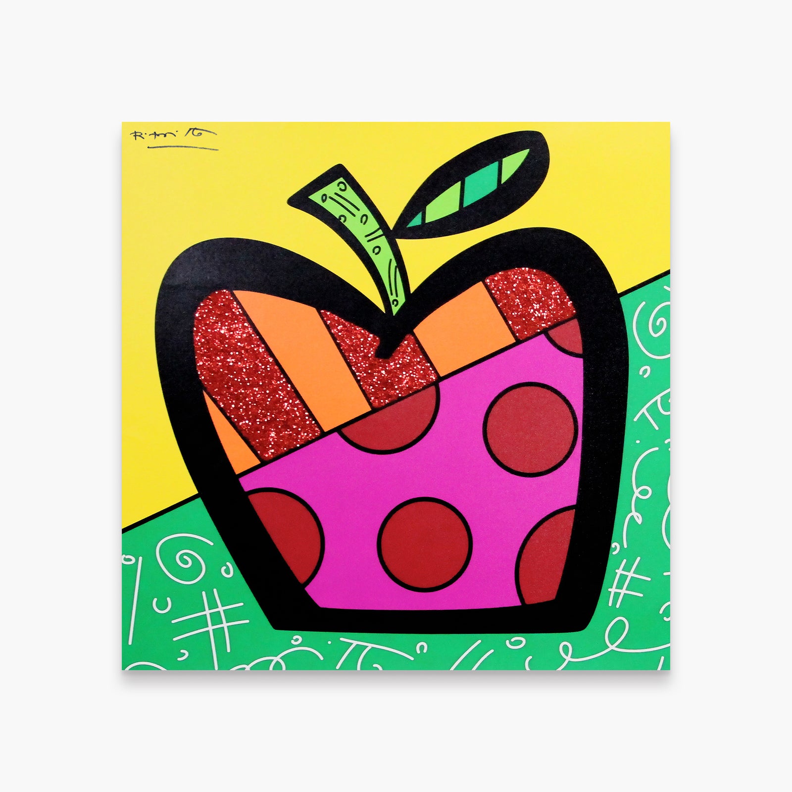 Romero Britto israel collection apple limited edition  colorful pop art design