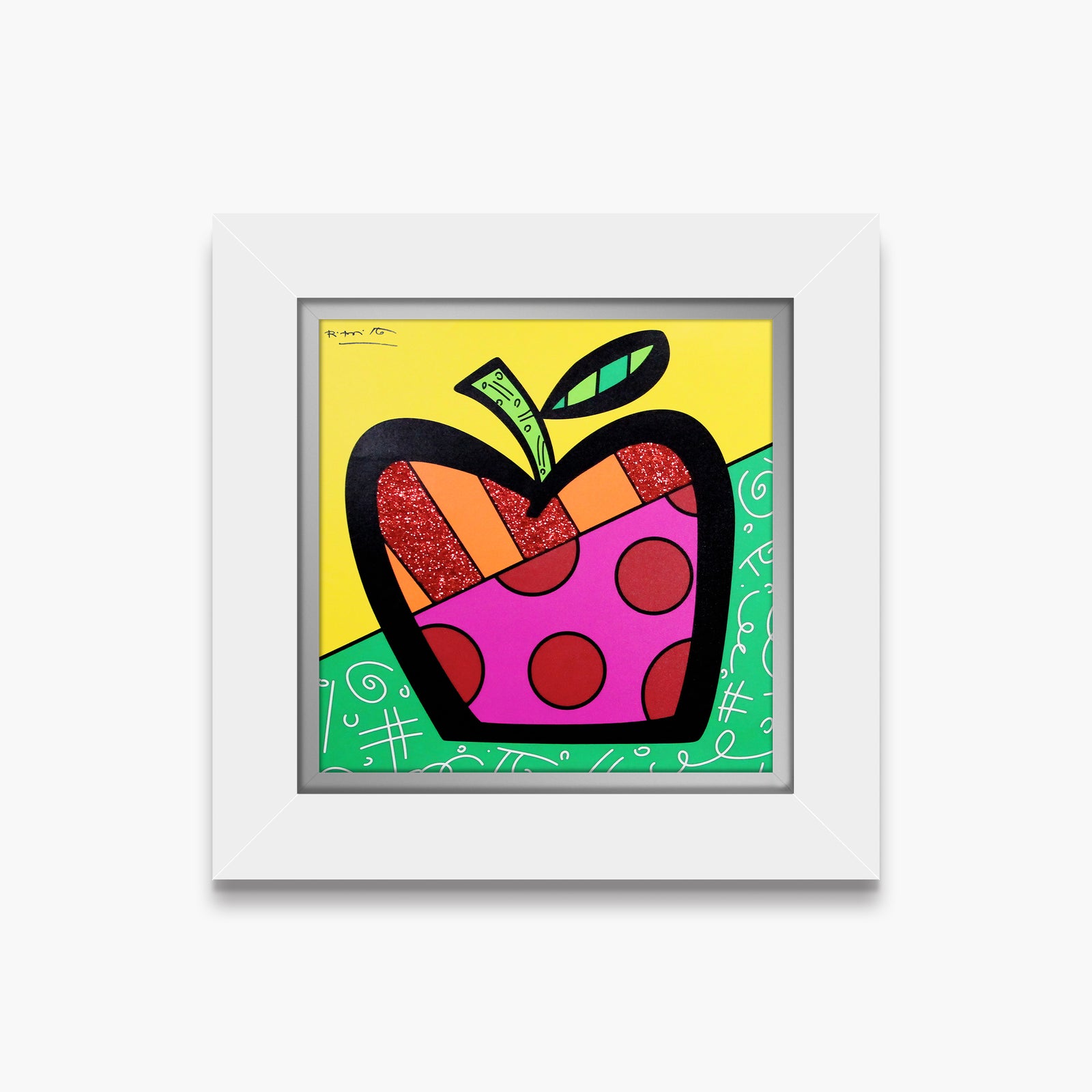 Romero Britto israel collection apple limited edition  contemporary pop art piece