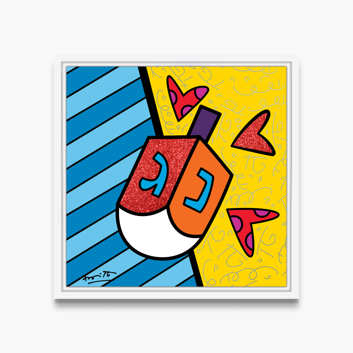modern pop art israel collection dreidel limited edition  vibrant home decor