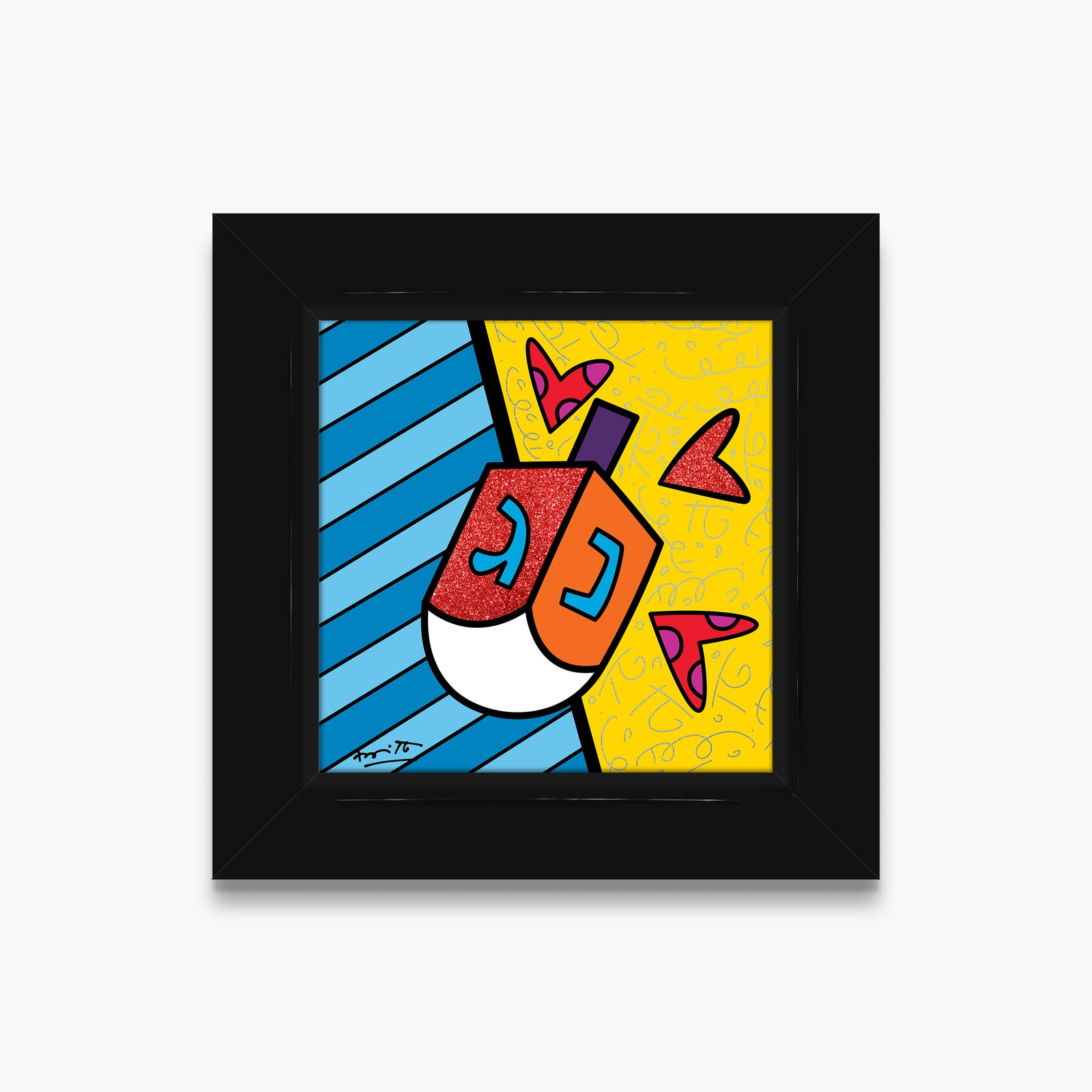 Romero Britto israel collection dreidel limited edition  colorful pop art design