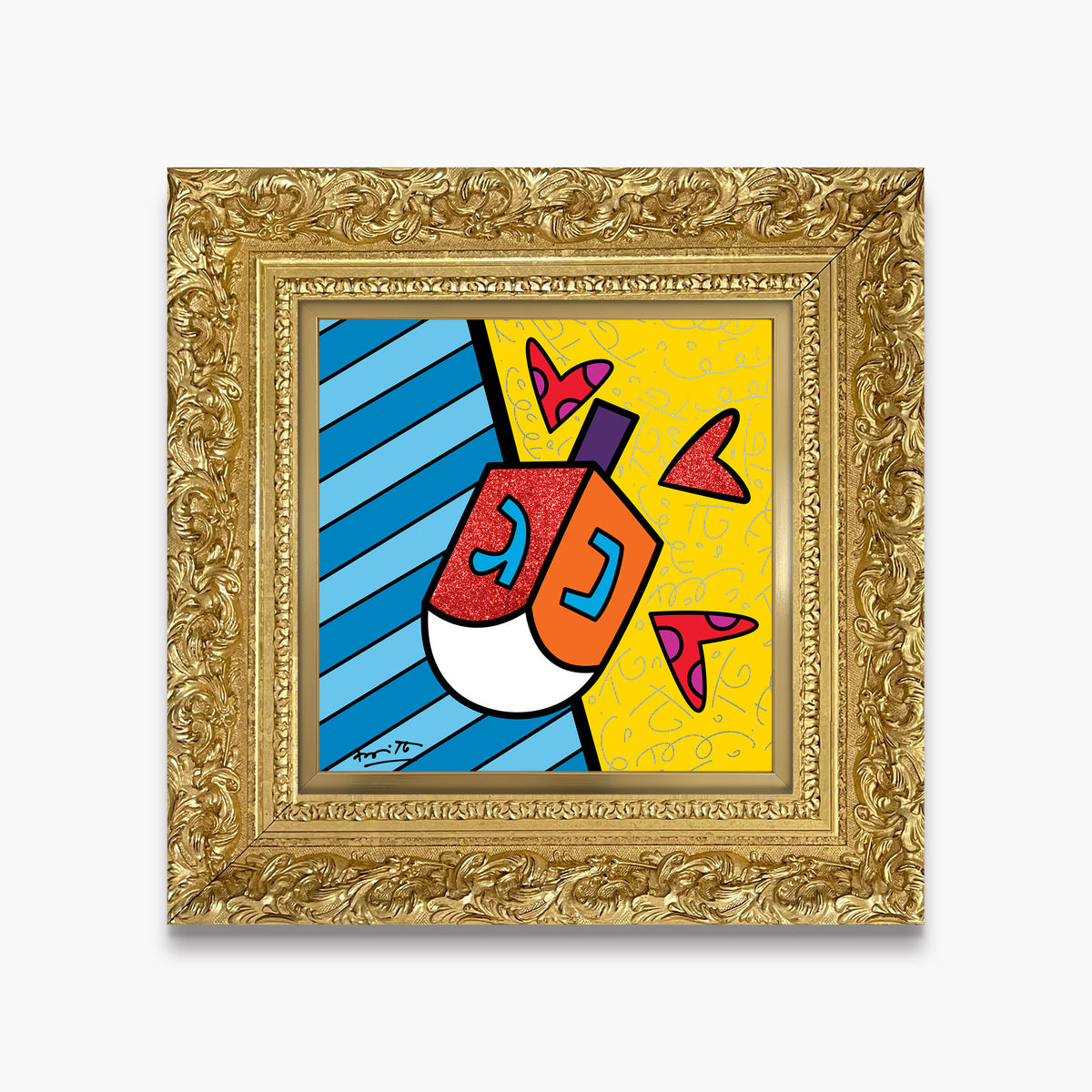 modern pop art israel collection dreidel limited edition  vibrant home decor