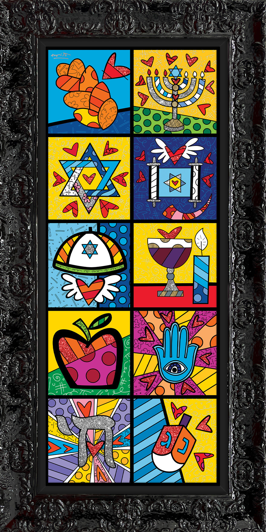 Romero Britto israel collection vertical limited edition  colorful pop art design