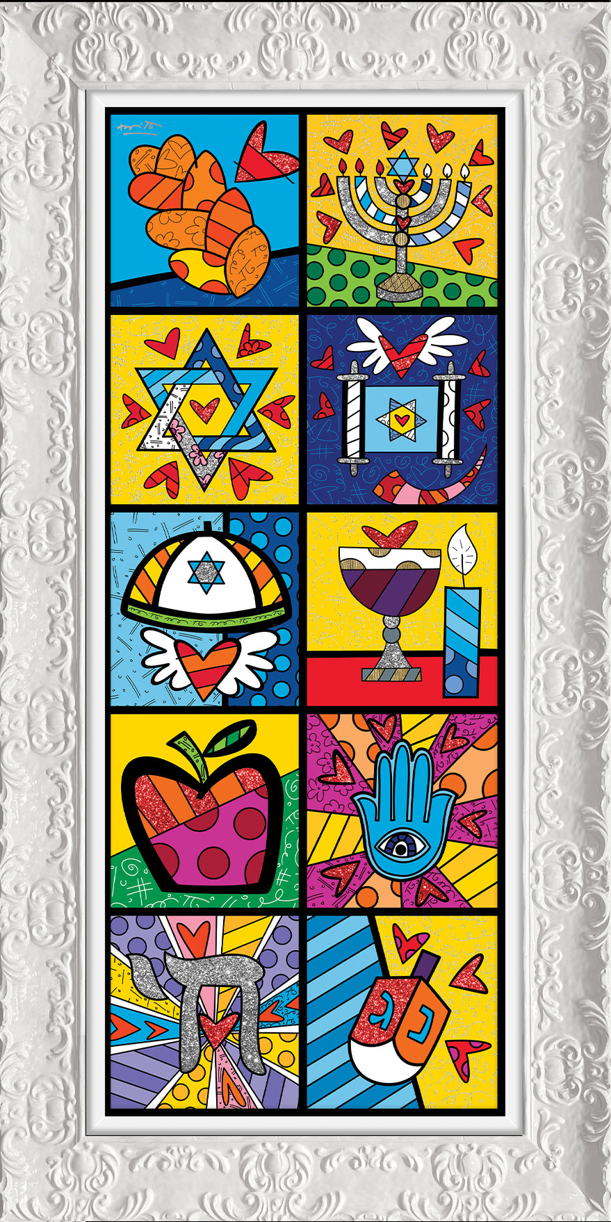 Romero Britto israel collection vertical limited edition  colorful pop art design