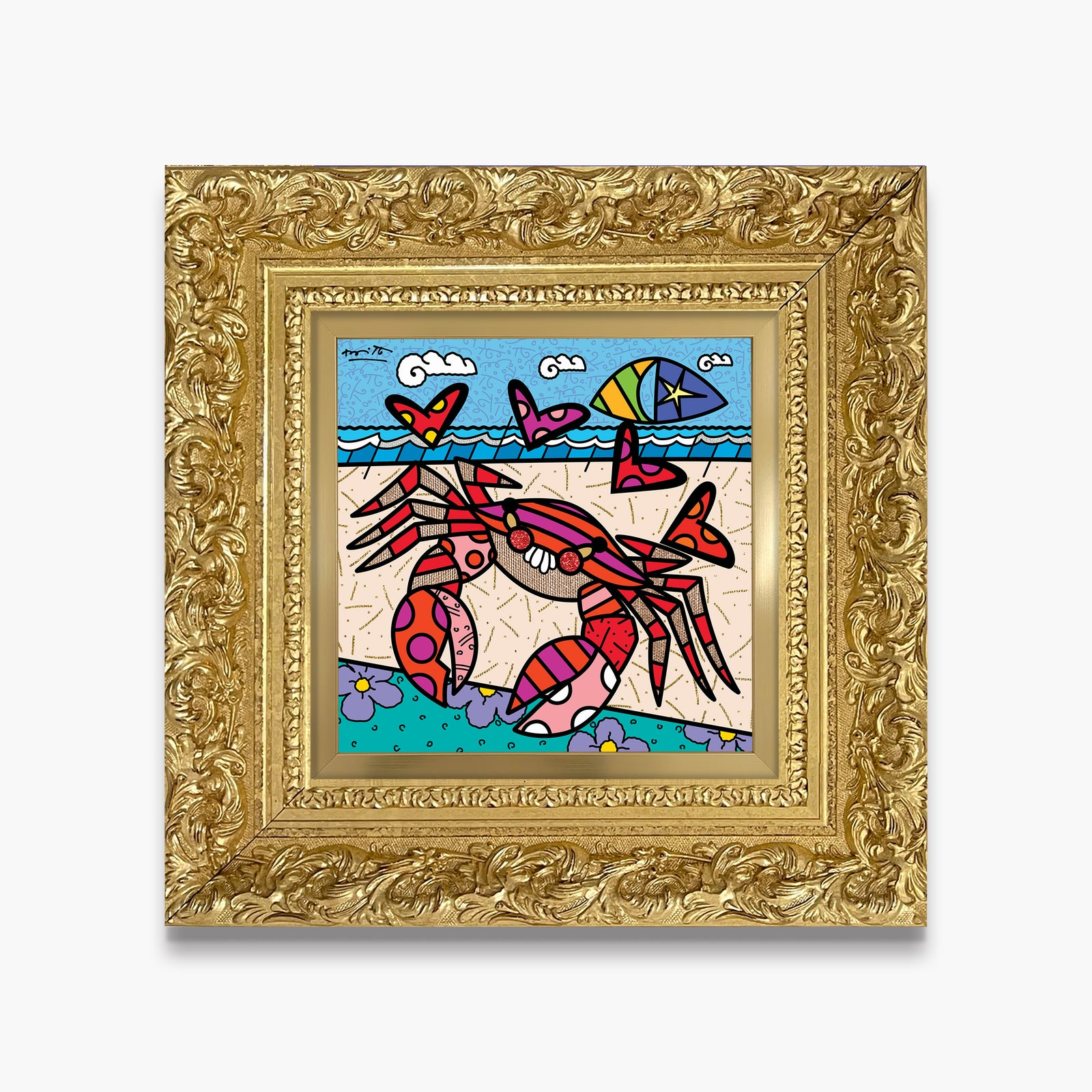 Romero Britto cancer limited edition print  colorful pop art design