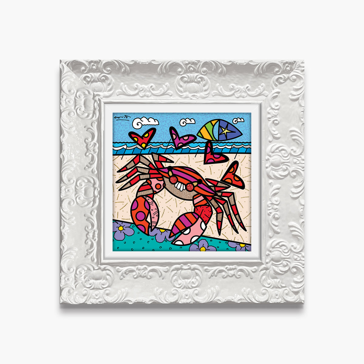 Romero Britto cancer limited edition print  contemporary pop art piece