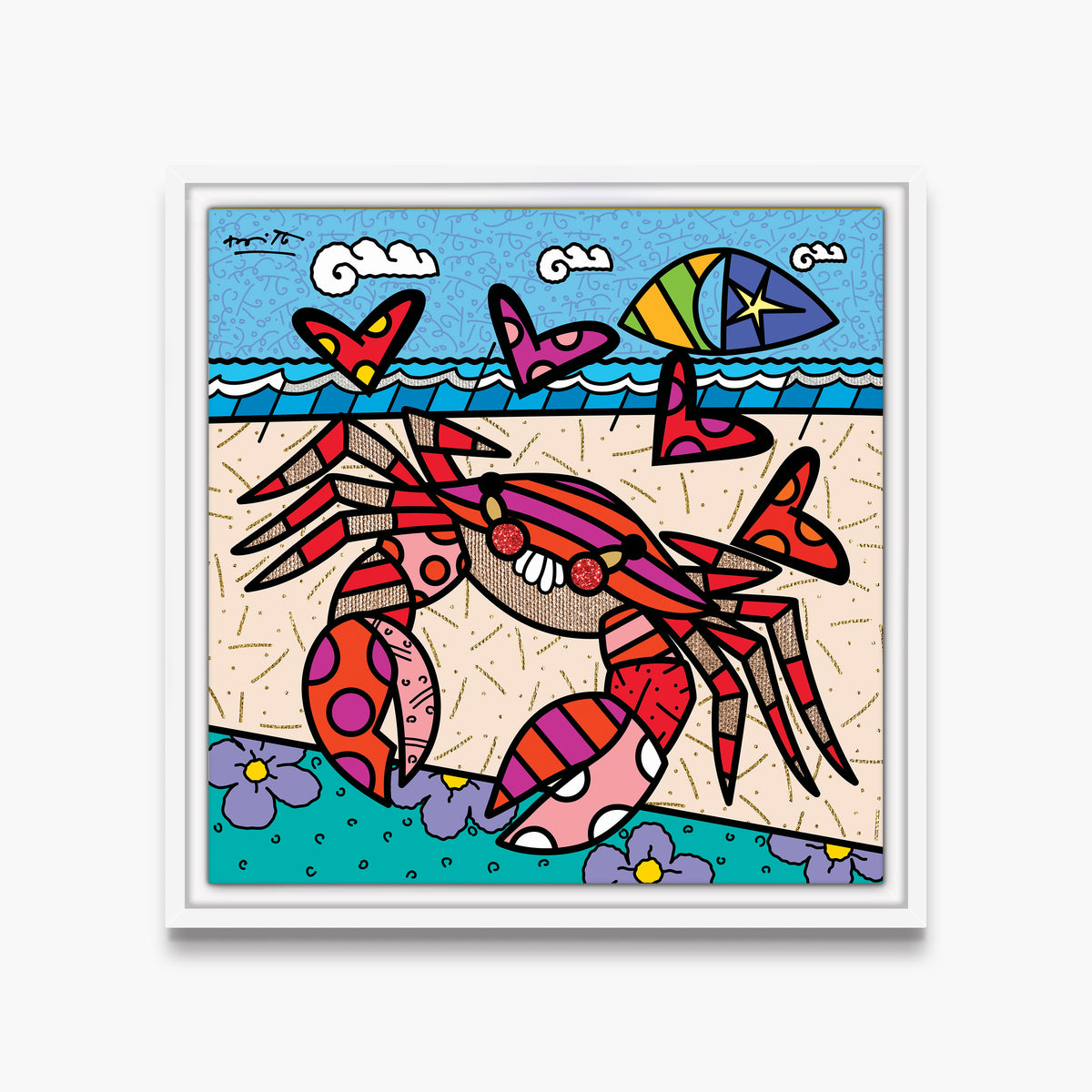 Romero Britto cancer limited edition print  contemporary pop art piece