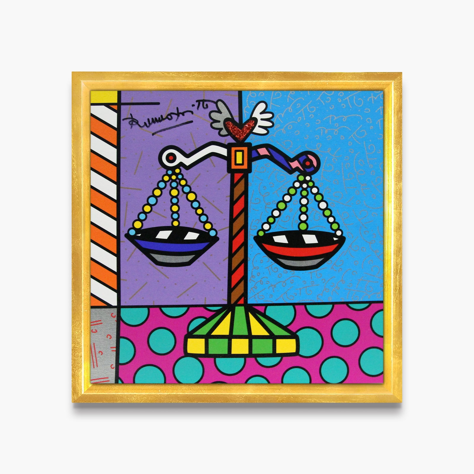 Romero Britto libra limited edition print  contemporary pop art piece