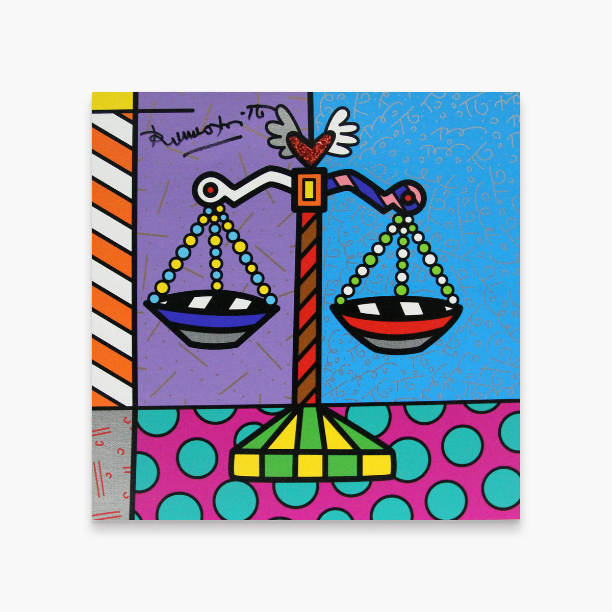 Romero Britto libra limited edition print  colorful pop art design