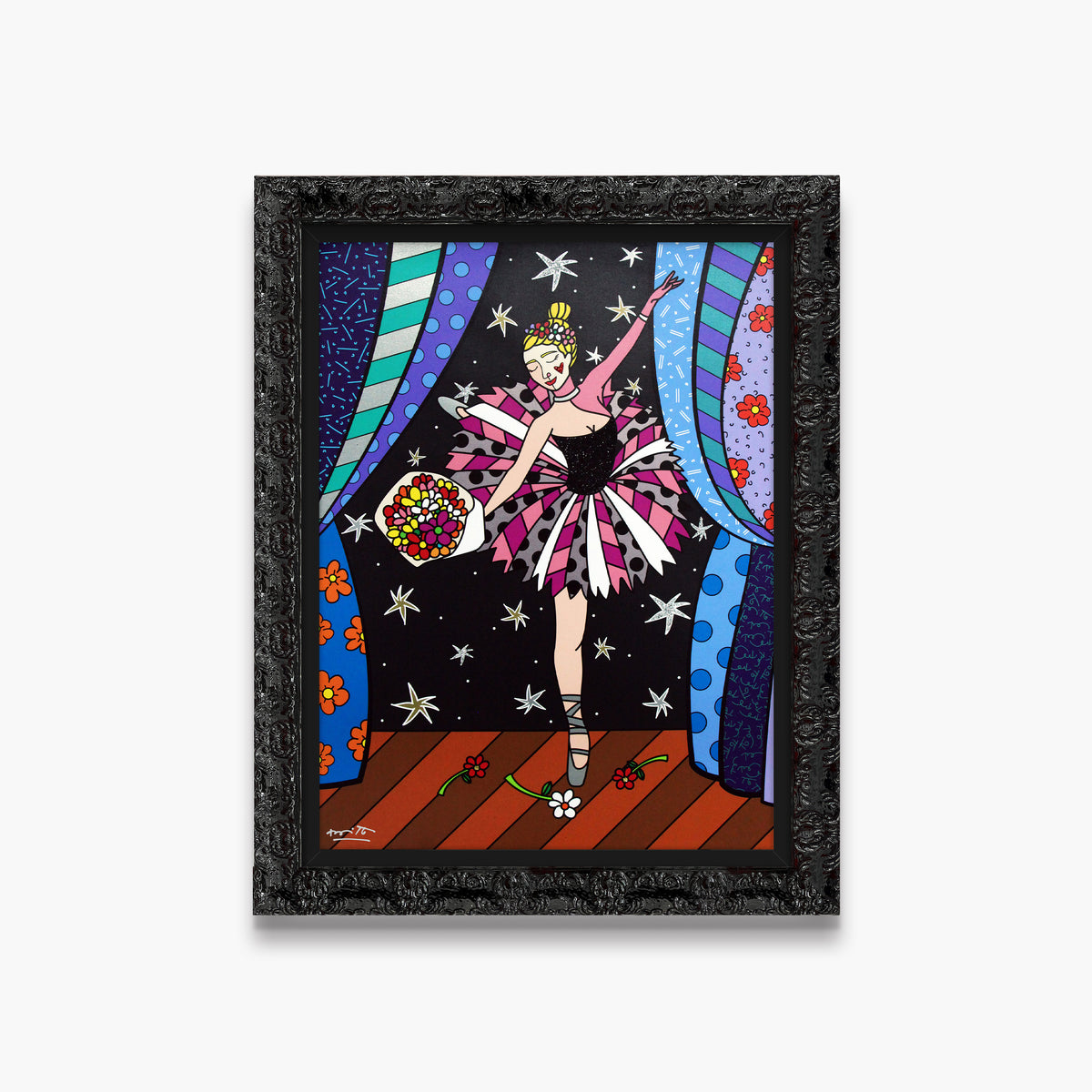 Romero Britto prima donna ii limited edition  contemporary pop art piece