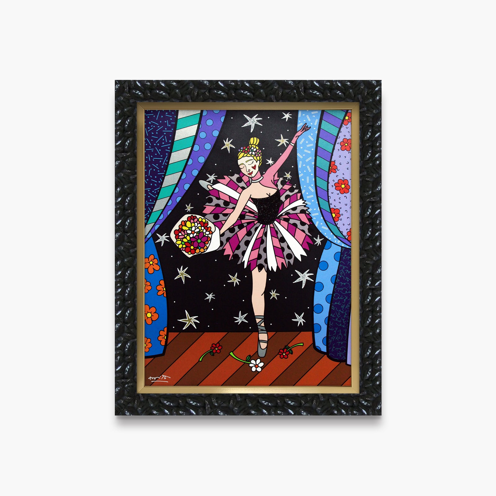Romero Britto prima donna ii limited edition  contemporary pop art piece