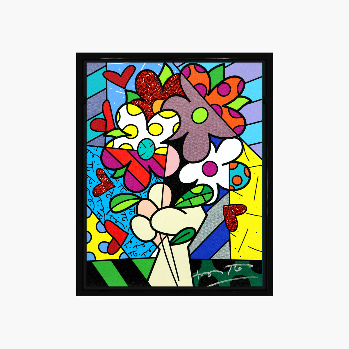 Romero Britto from me limited edition print  colorful pop art design
