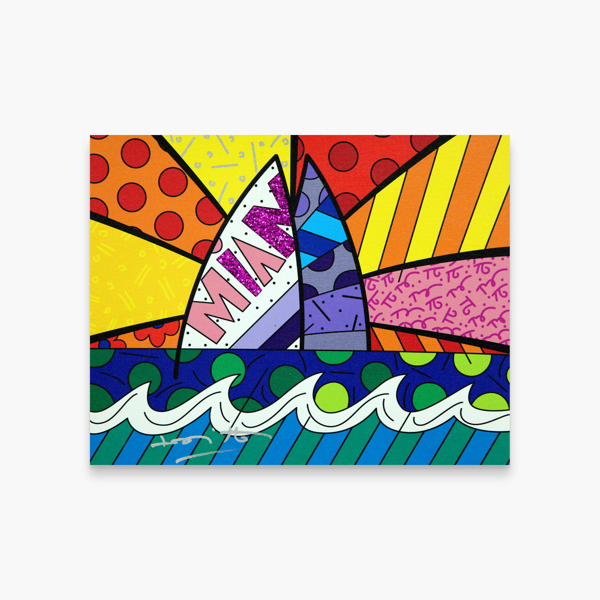 Romero Britto miami limited edition print  colorful pop art design