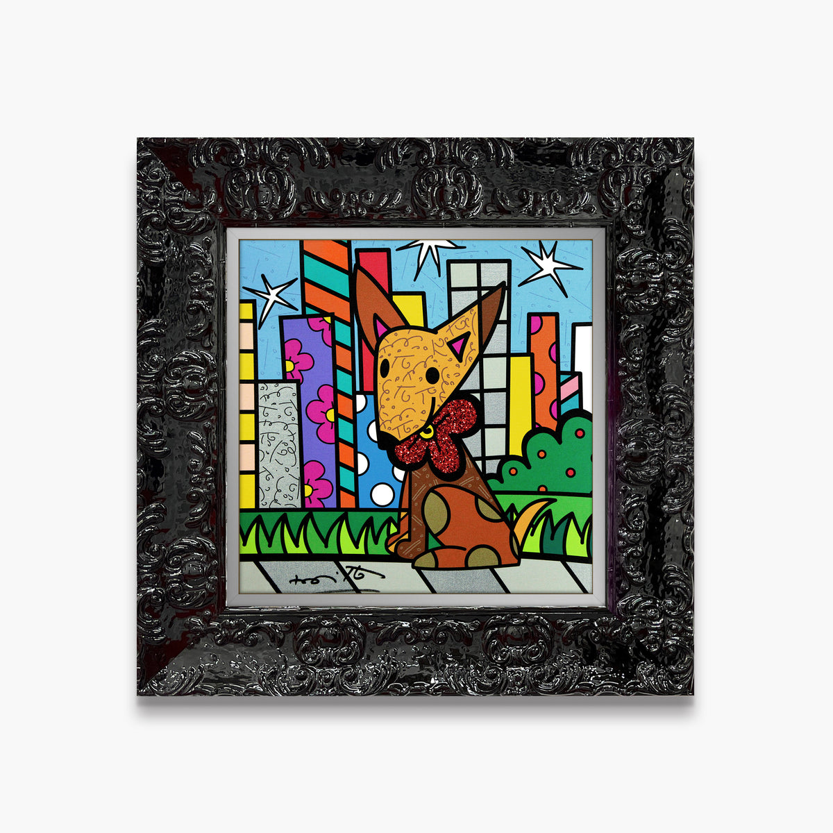 Romero Britto mexicana limited edition print  colorful pop art design