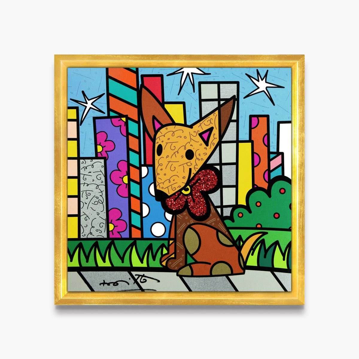 Romero Britto mexicana limited edition print  colorful pop art design