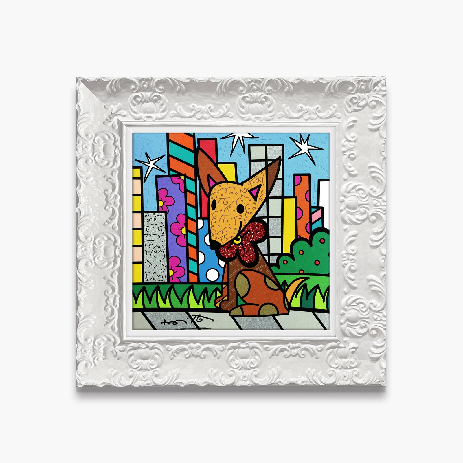 Romero Britto mexicana limited edition print  colorful pop art design