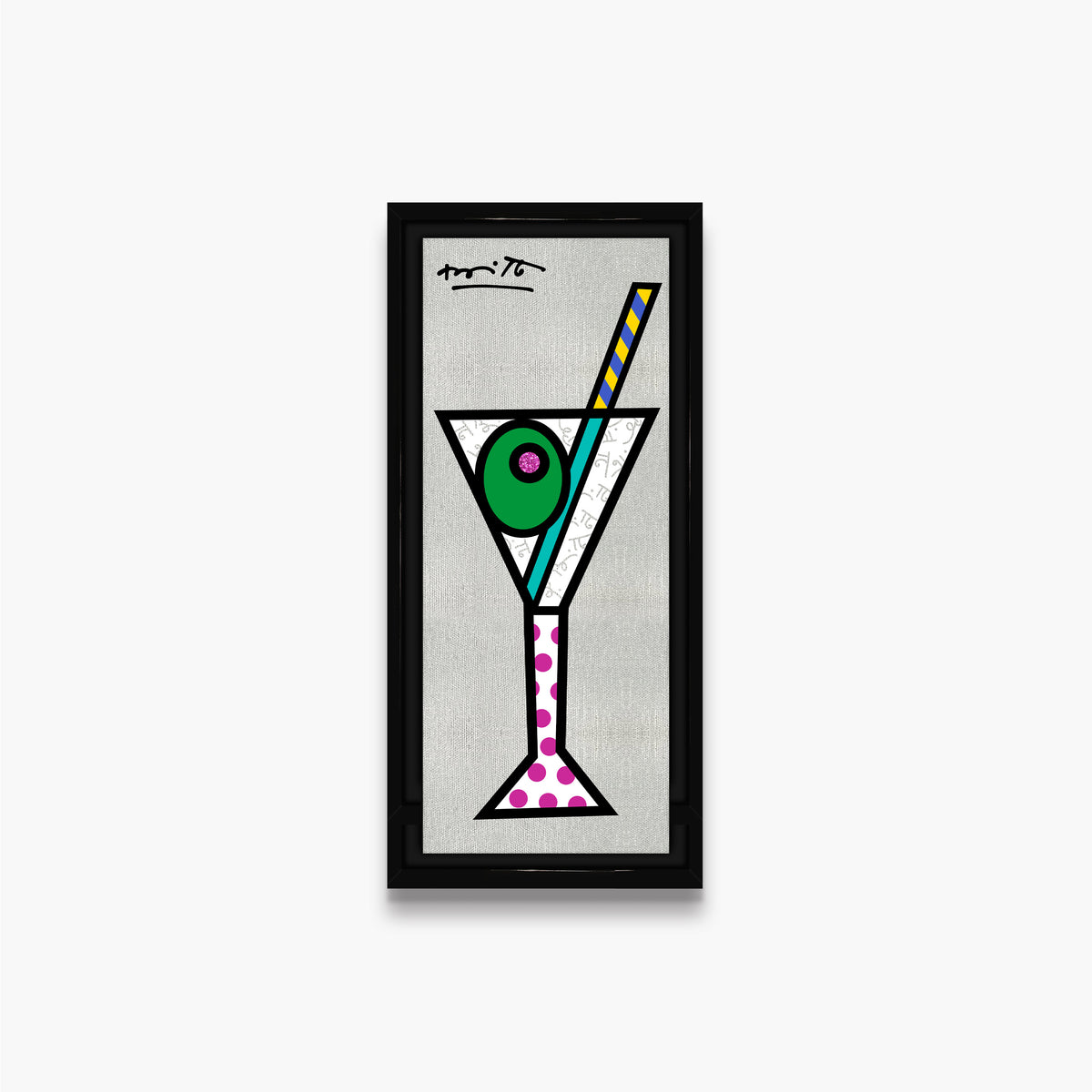 silver martini limited edition print  colorful decorative collectible gift idea