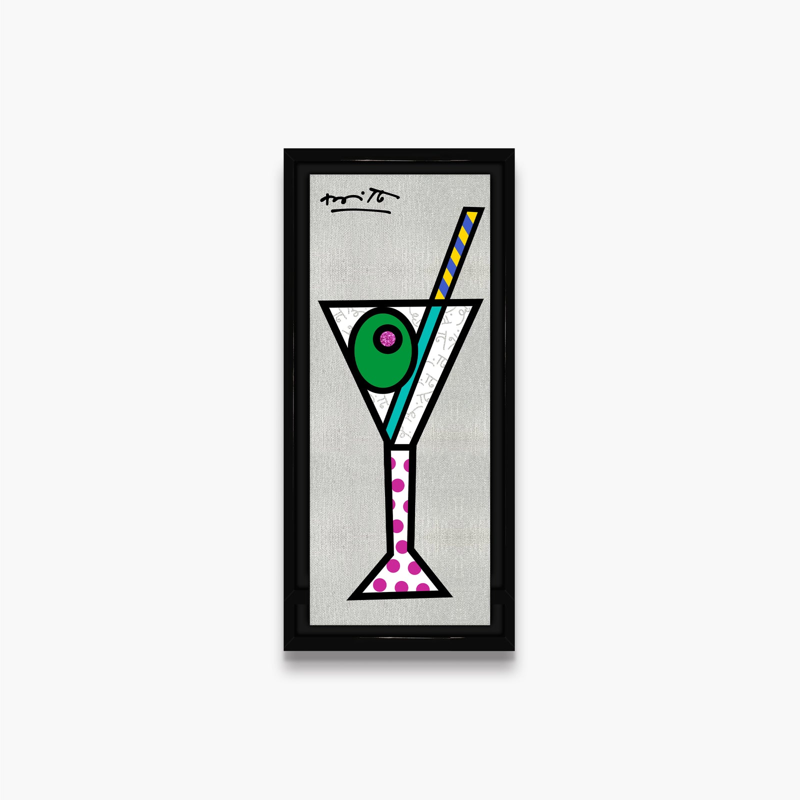 silver martini limited edition print  colorful decorative collectible gift idea