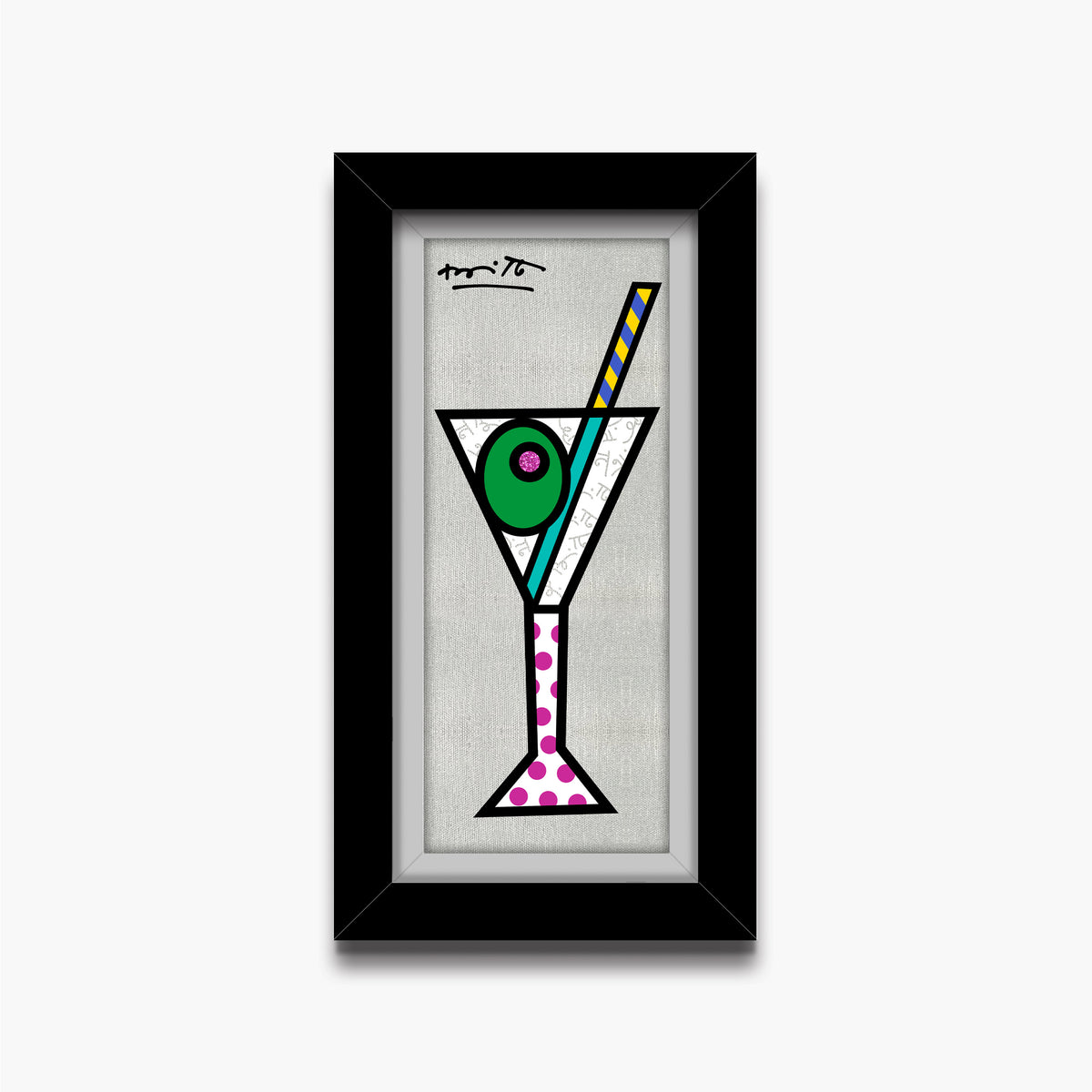 silver martini limited edition print  artistic colorful design collectible