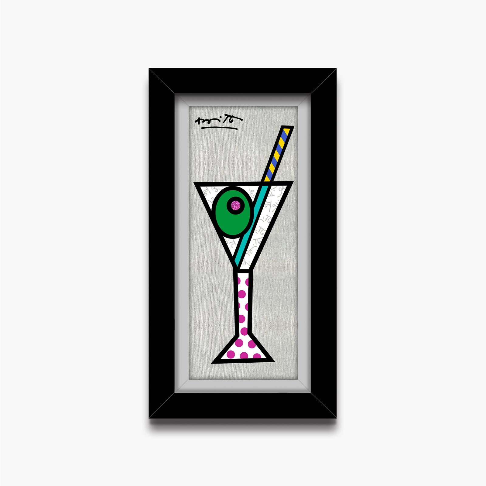 silver martini limited edition print  artistic colorful design collectible