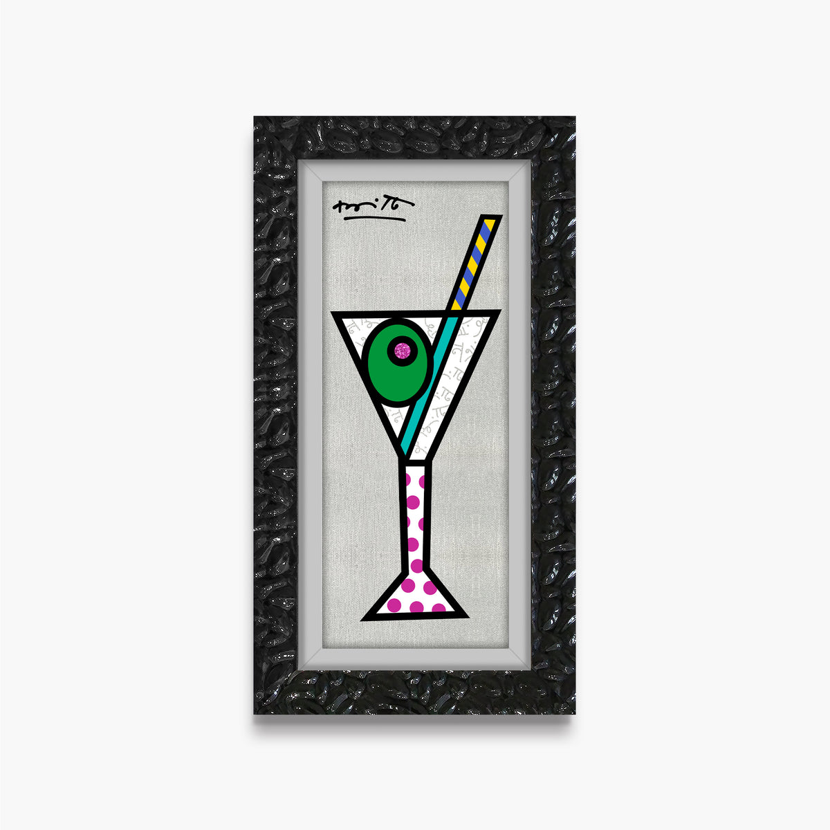 silver martini limited edition print  artistic colorful design collectible