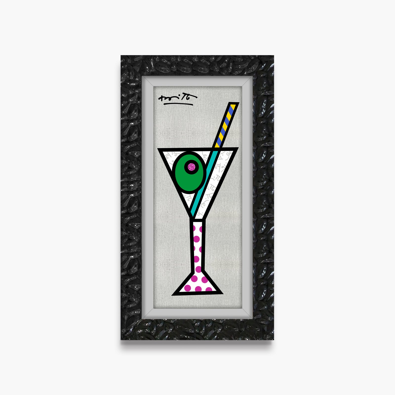 silver martini limited edition print  artistic colorful design collectible