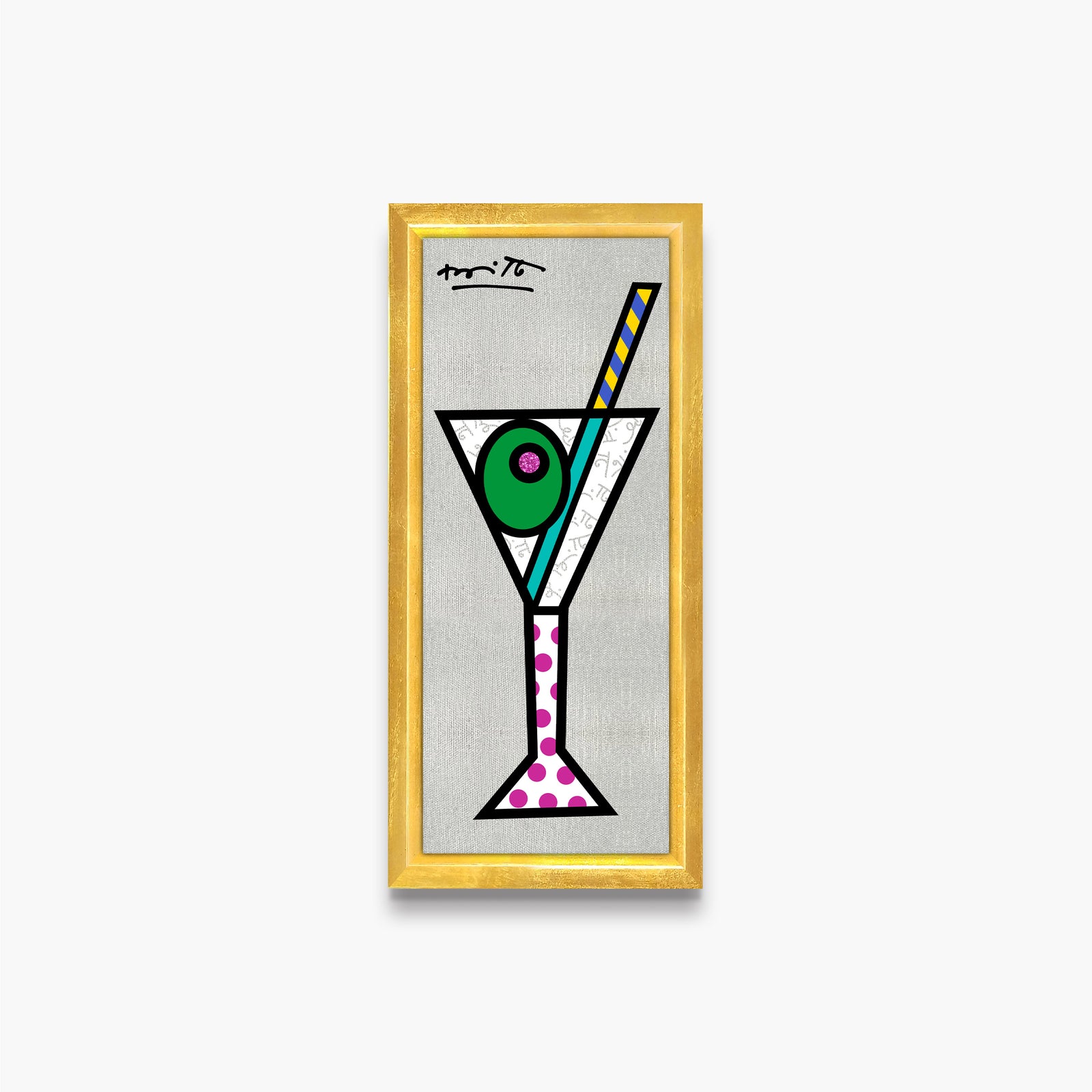 silver martini limited edition print  artistic colorful design collectible
