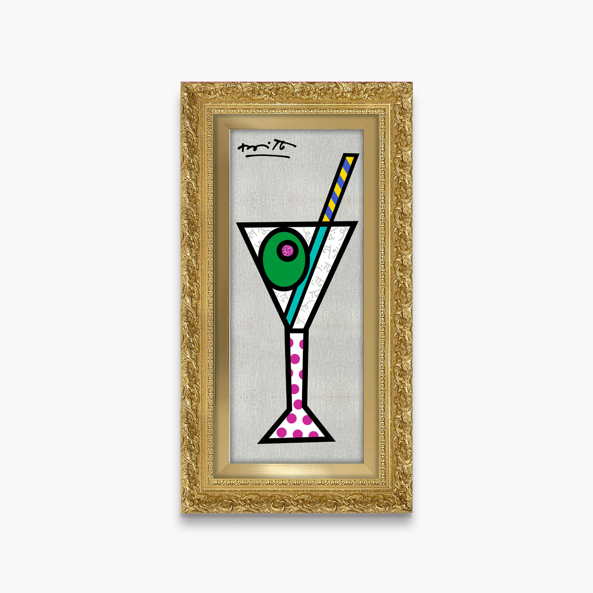 silver martini limited edition print  colorful decorative collectible gift idea
