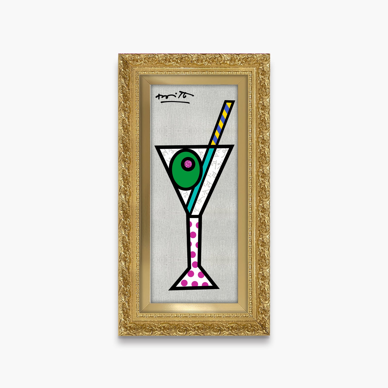 silver martini limited edition print  colorful decorative collectible gift idea