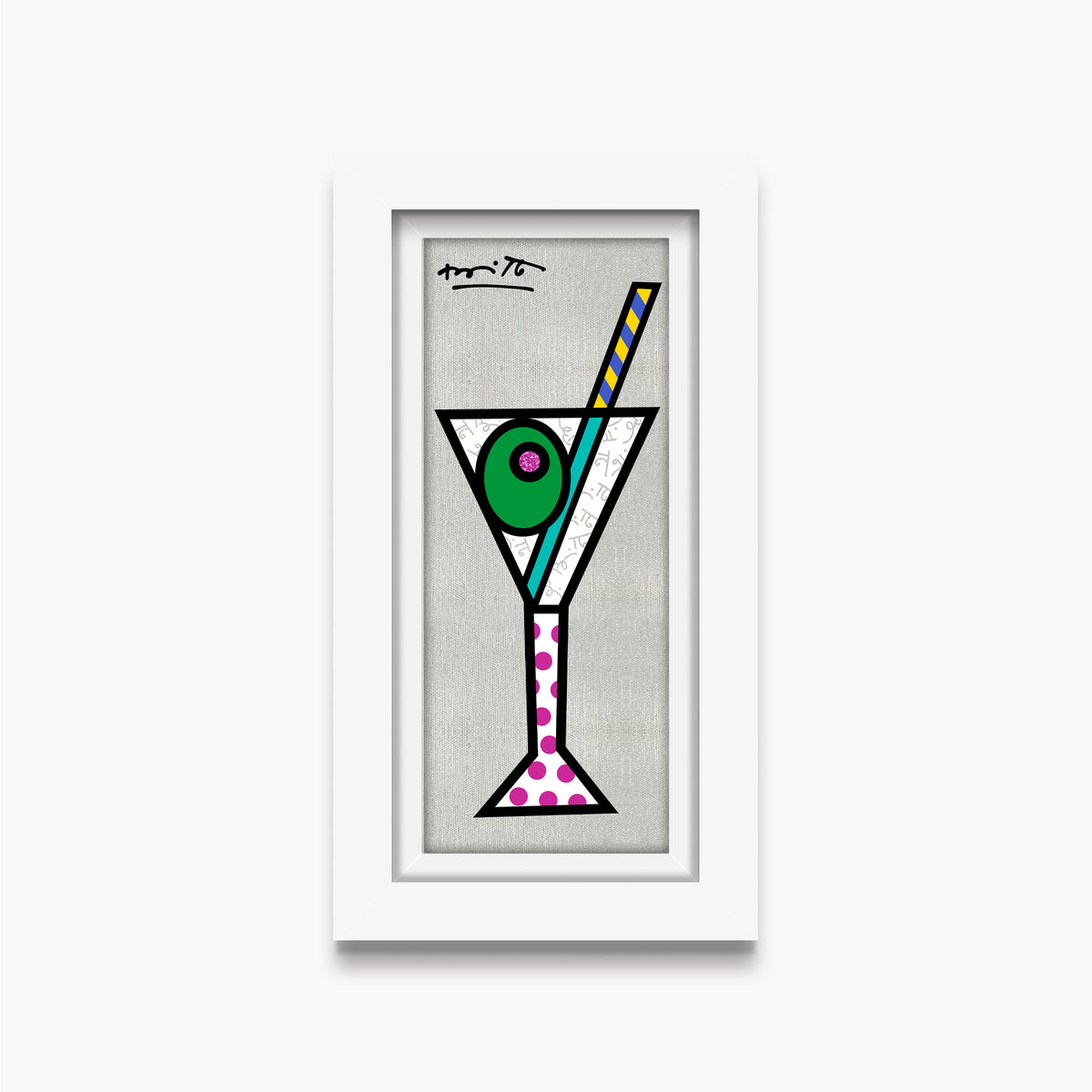 silver martini limited edition print  colorful decorative collectible gift idea