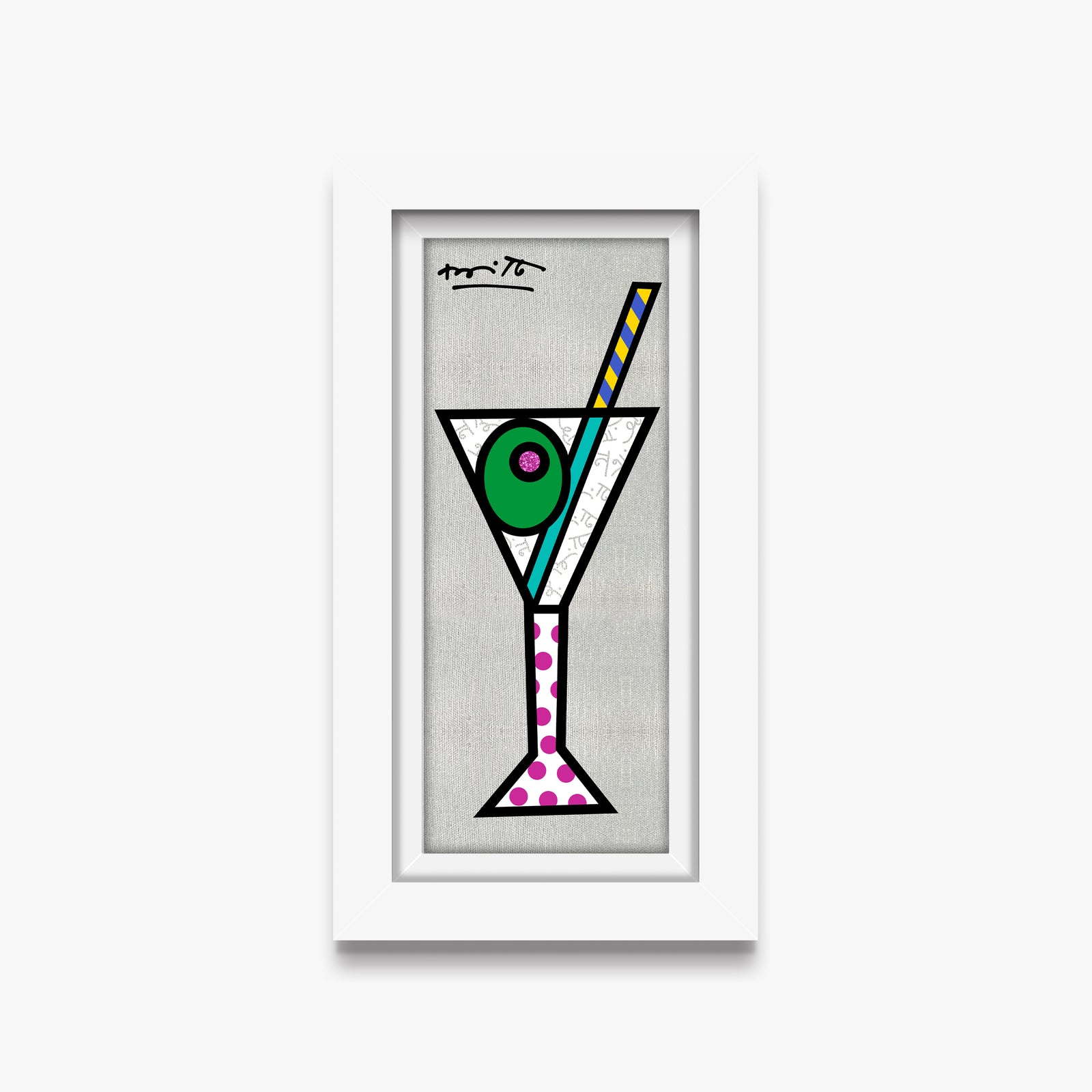 silver martini limited edition print  colorful decorative collectible gift idea