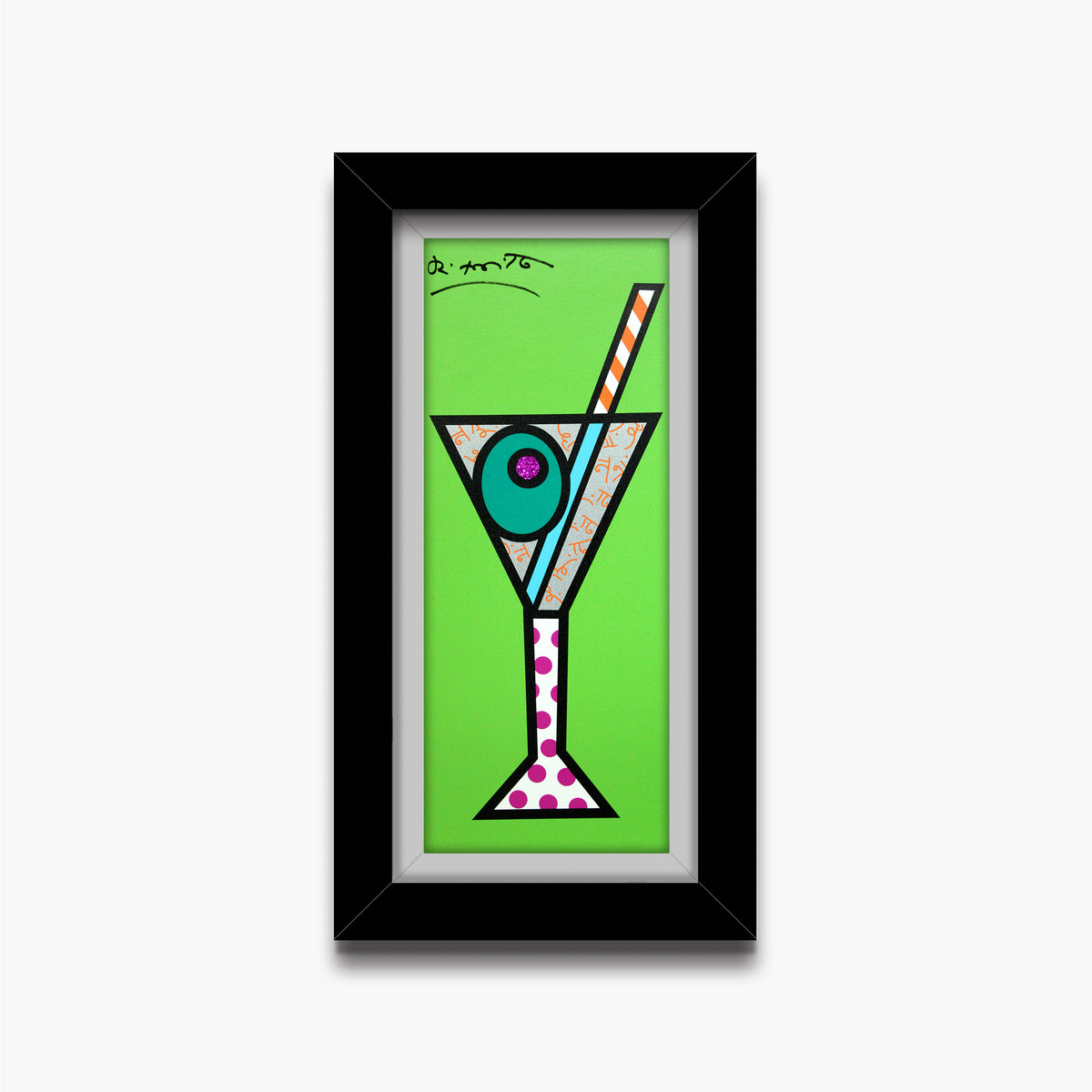 green martini limited edition print  artistic colorful design collectible