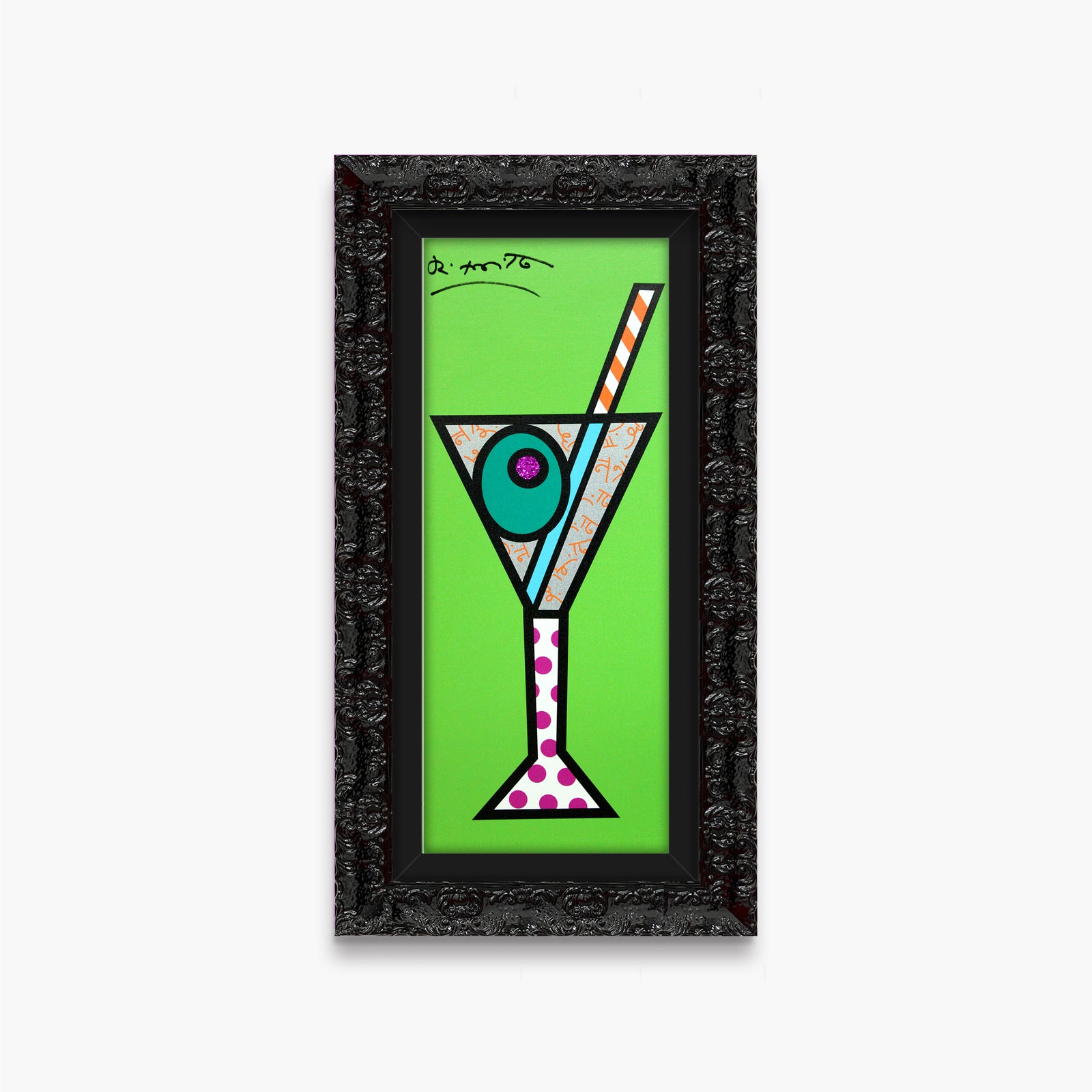 green martini limited edition print  artistic colorful design collectible