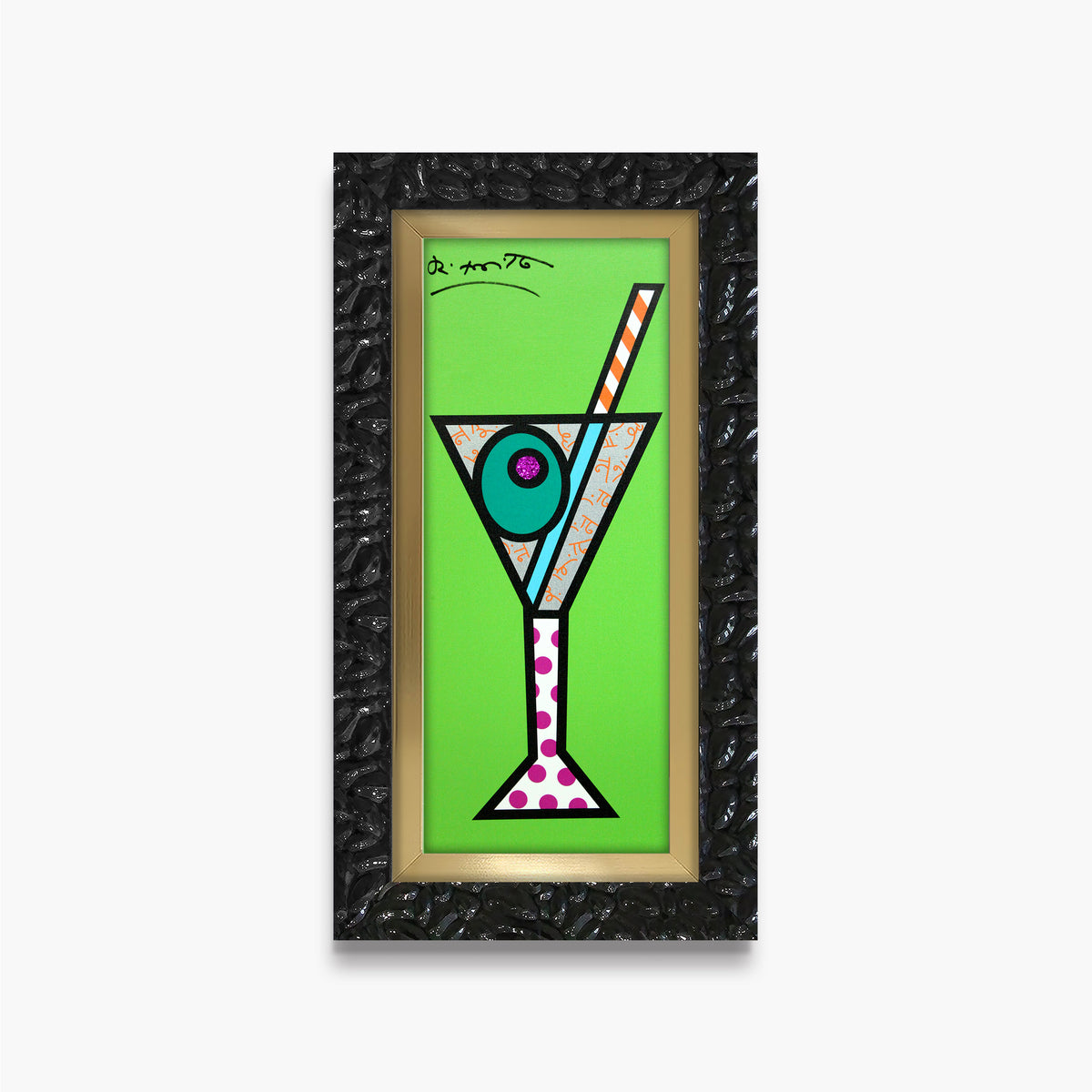 green martini limited edition print  artistic colorful design collectible