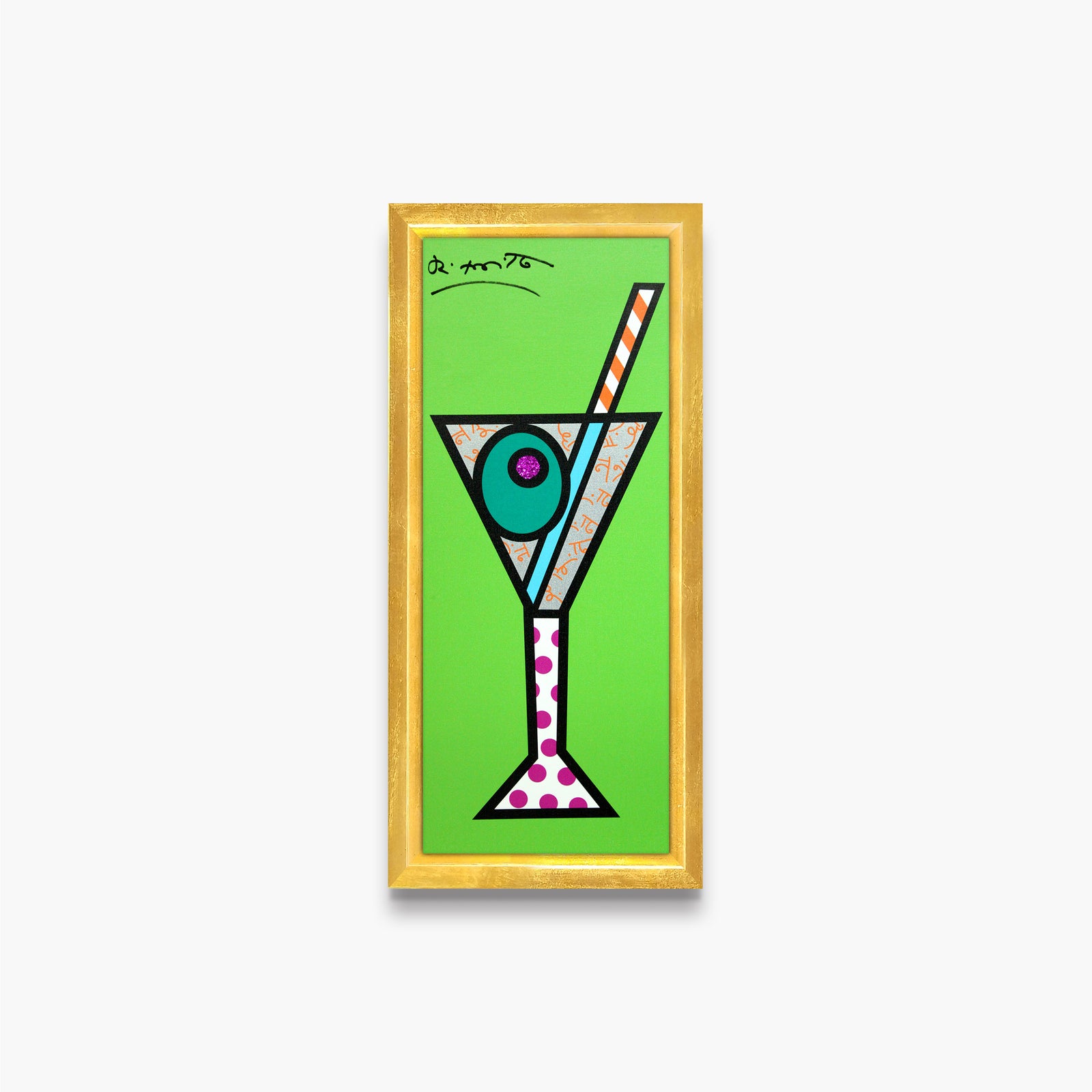 green martini limited edition print  artistic colorful design collectible
