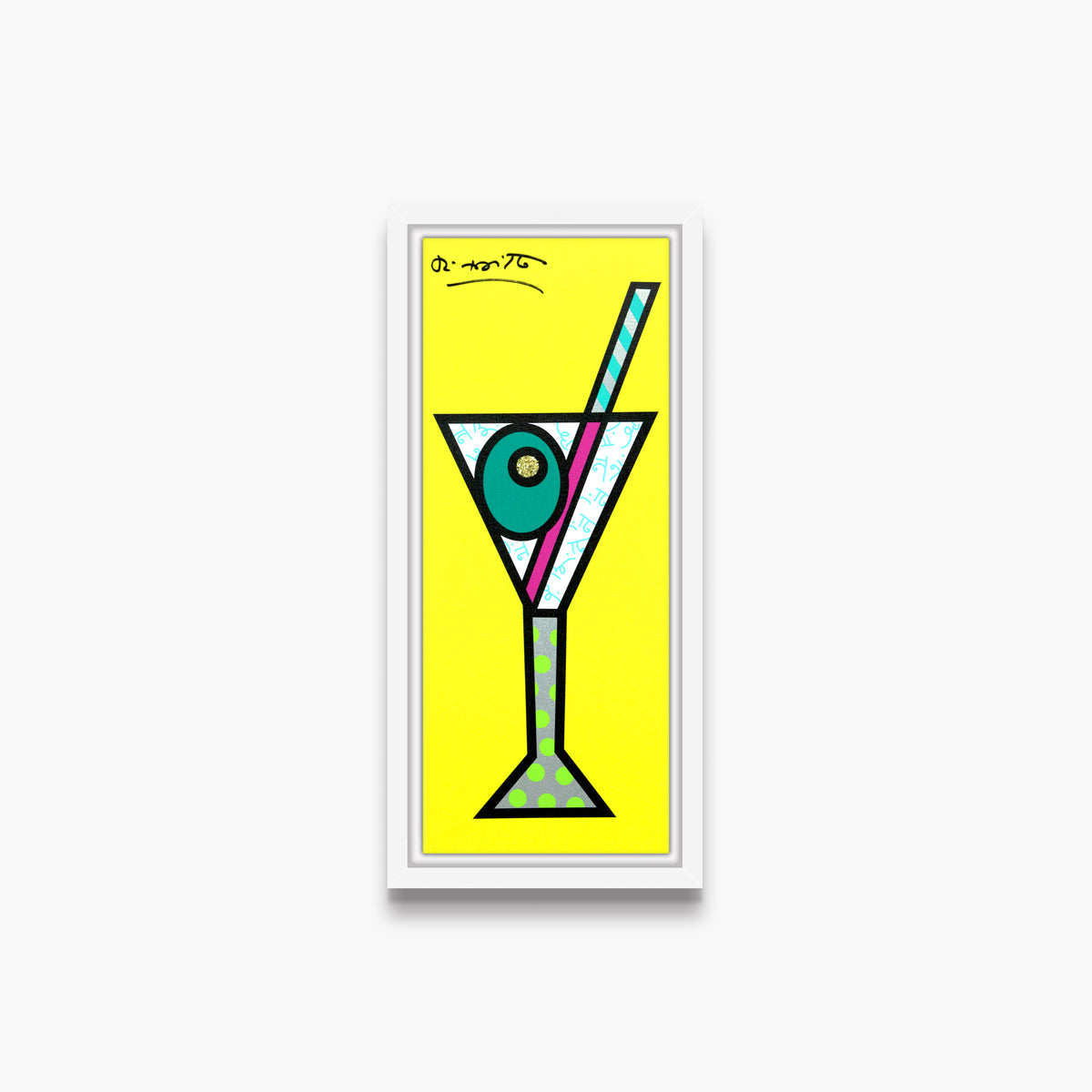 yellow martini limited edition print  colorful decorative collectible gift idea