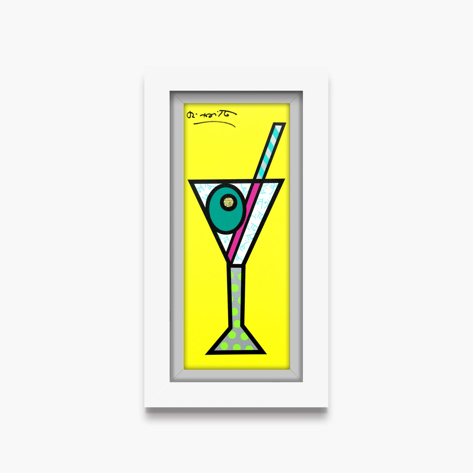 yellow martini limited edition print  artistic colorful design collectible