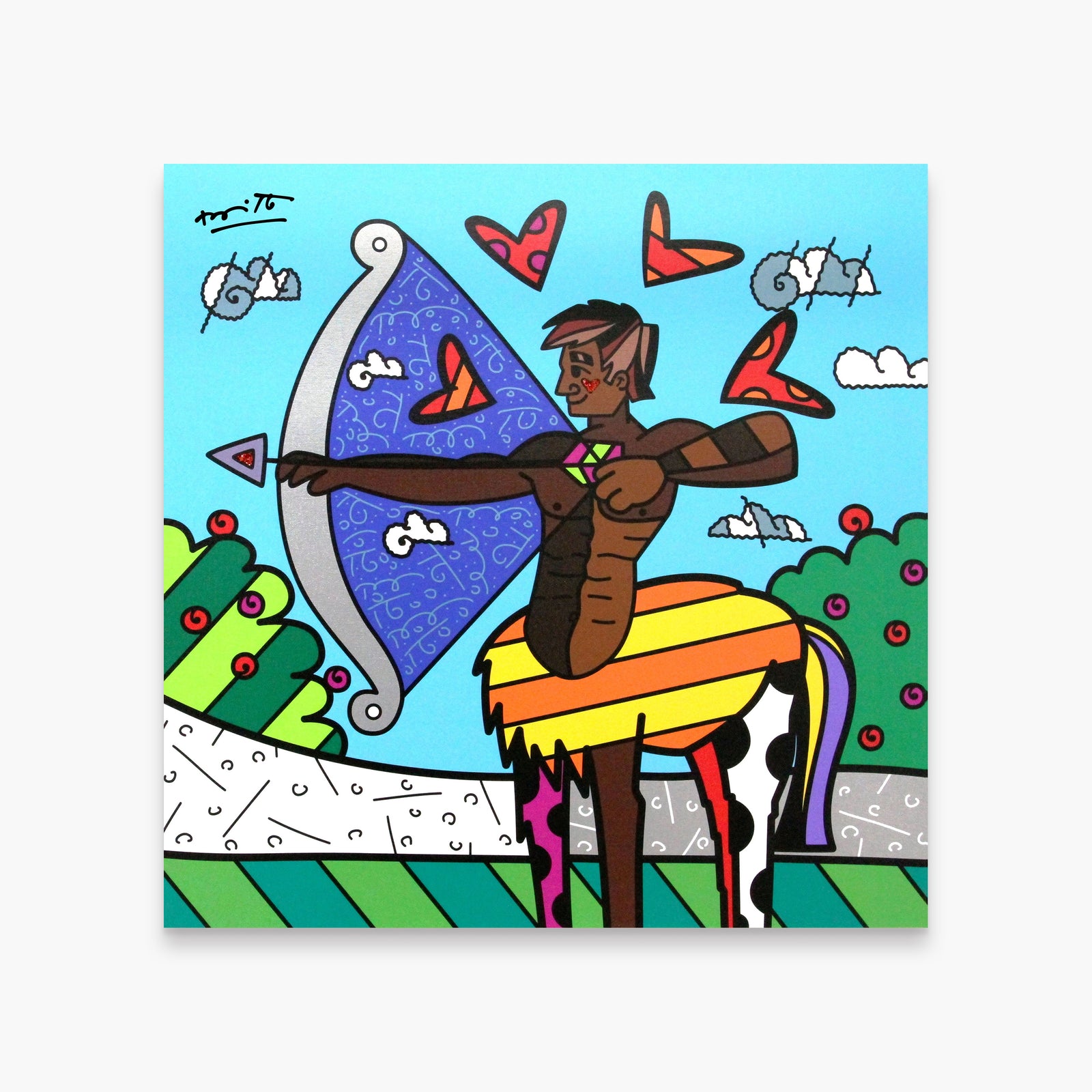 Romero Britto sagittarius limited edition print  colorful pop art design